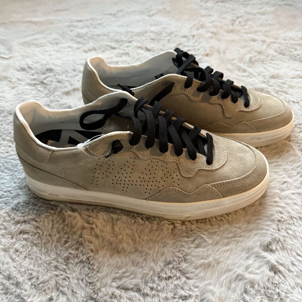 P448 MENS S24 BALI TAN SUEDE LEATHER PERFORATED SNEAKERS SUEDE SZ 40 SZ US 7-7.5